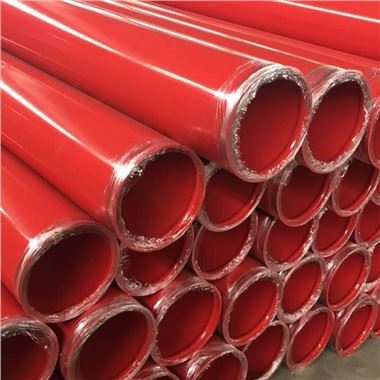 Tubo de acero soldado con autógena acanalado pintado rojo de Ral 3000 para la lucha contra el fuego